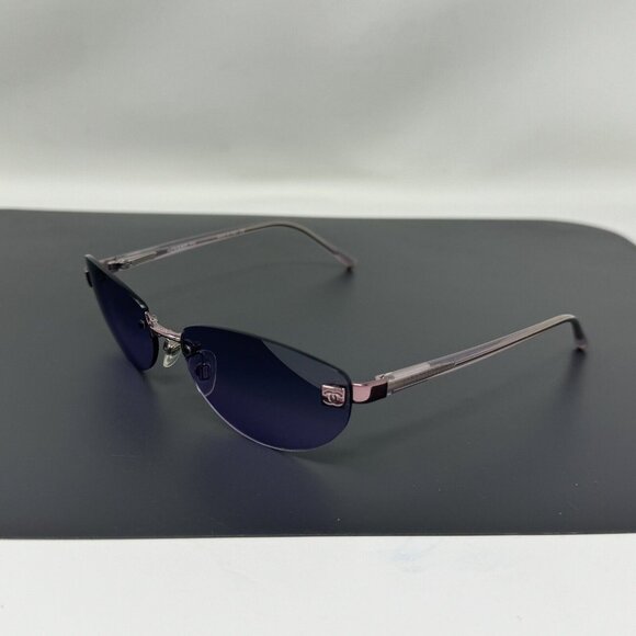 Vintage CHANEL Rimless Sunglasses 4069 C.225/90 Excellent Condition Pink Purple - Picture 9 of 16